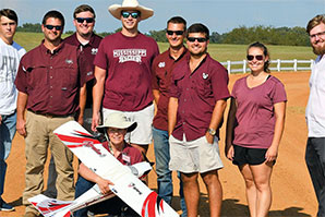 Students with drone