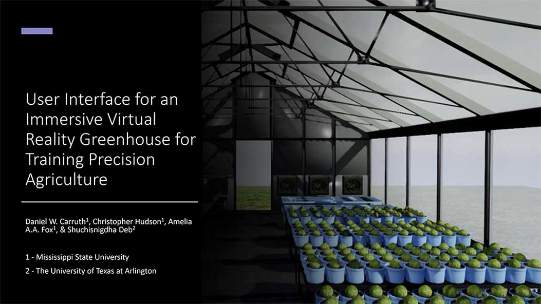 User Interface for an Immersive Virtual Reality Greenhouse for Training Precision Agriculture